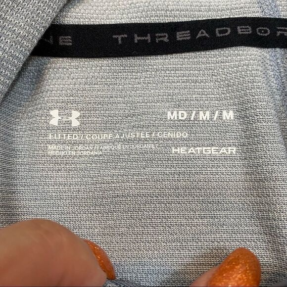 Mens Grey Under Armour Threadborne 1/4 Zip Hooded Long Sleeved Shirt Medium - Picture 5 of 8